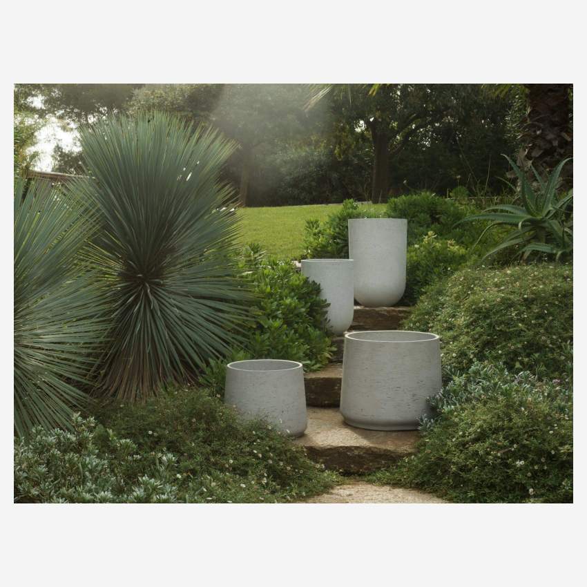 Vaso per piante in cemento - Grigio chiaro - 35 x 51 cm