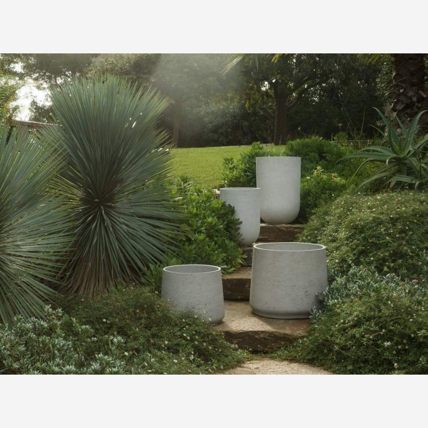 Conjunto de 3 vasos decorativos em betão - Cinza claro