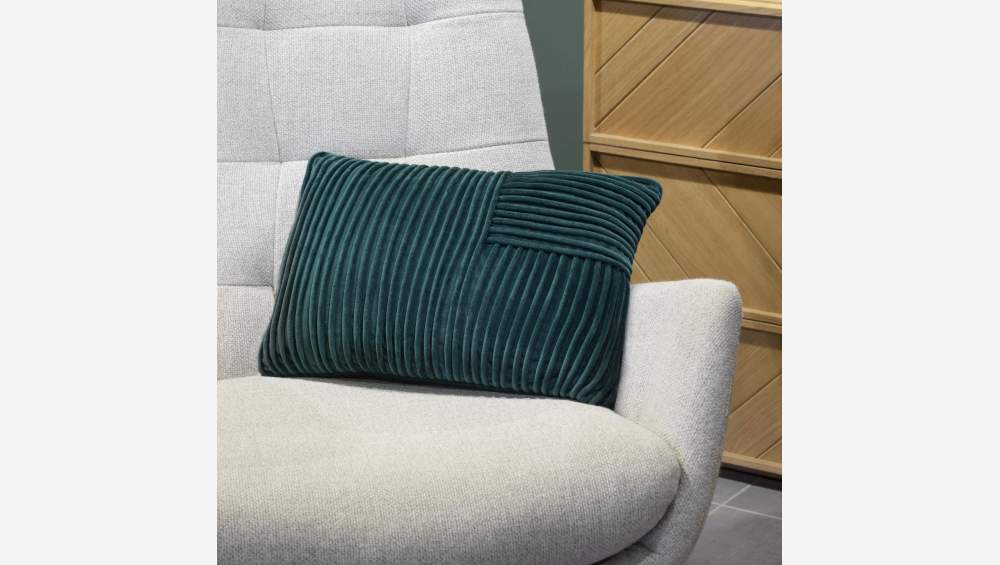Cuscino in velluto di cotone a corda - 35 x 50 cm - Verde