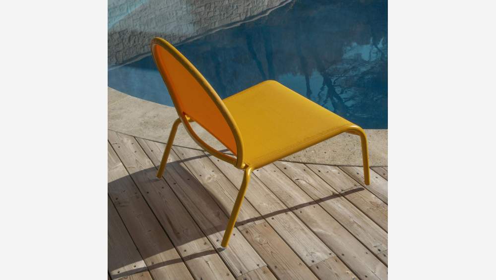 Lounge-Sessel aus Aluminium und Textylen - Gelb