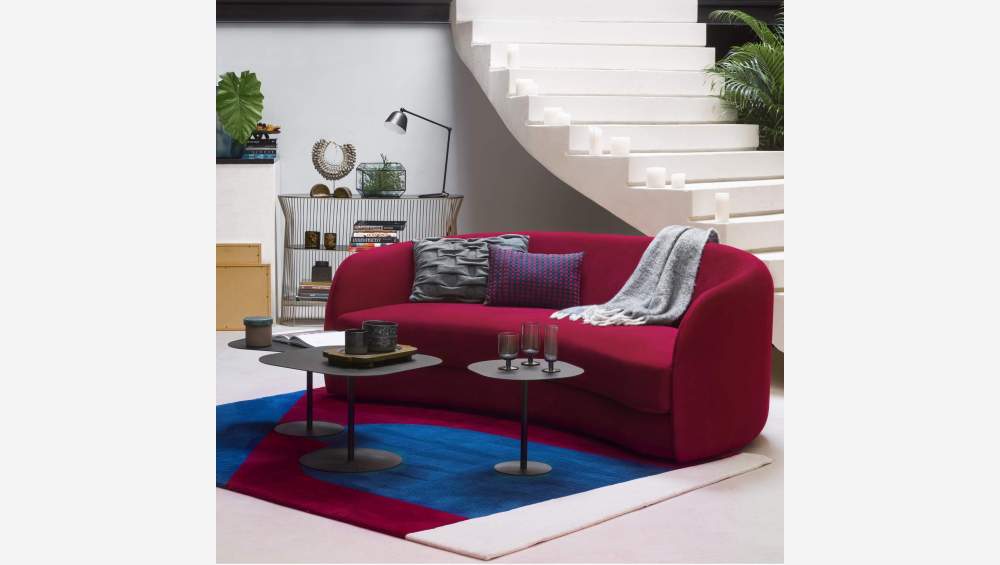 Gebogenes Sofa aus Samt - Rosa 