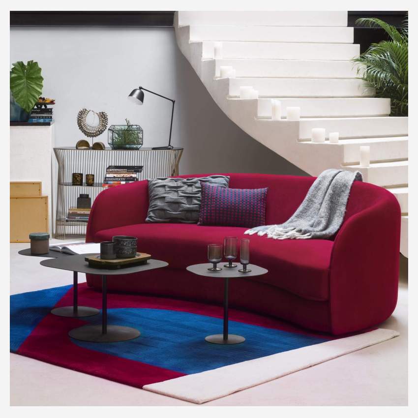 Gebogenes Sofa aus Samt - Rosa 