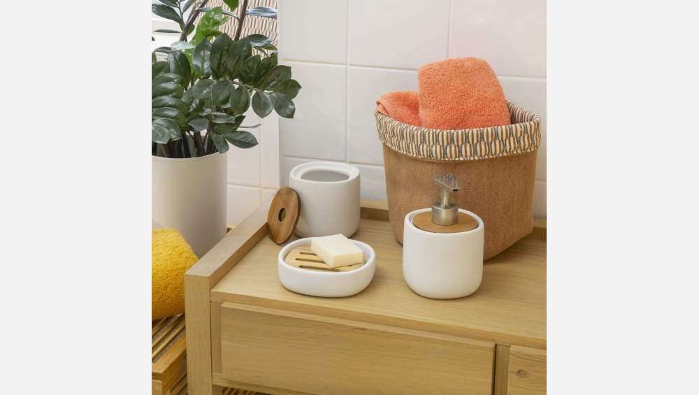 Dispenser di sapone - Ceramica e legno