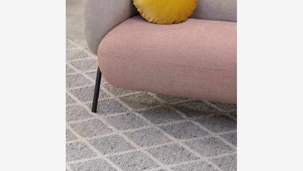 Handgewebter Teppich, 250x350 cm, grau