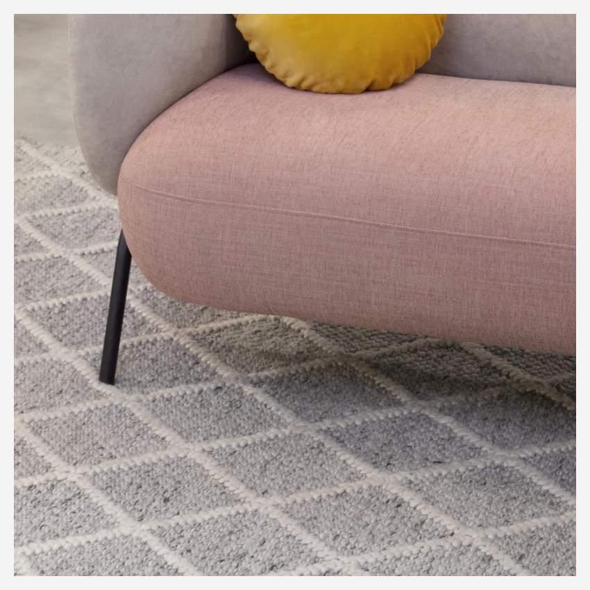 Handgewebter Teppich, 250x350 cm, grau