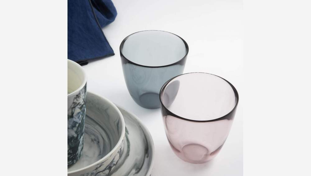 Bicchiere in vetro soffiato 10 cm - Rosa chiaro