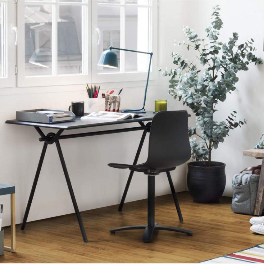 Schreibtischstuhl aus Polypropylen, schwarz
