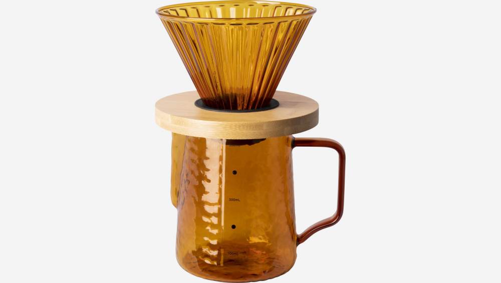 Kaffeekanne aus Glas - 550 ml - Ockerfarben