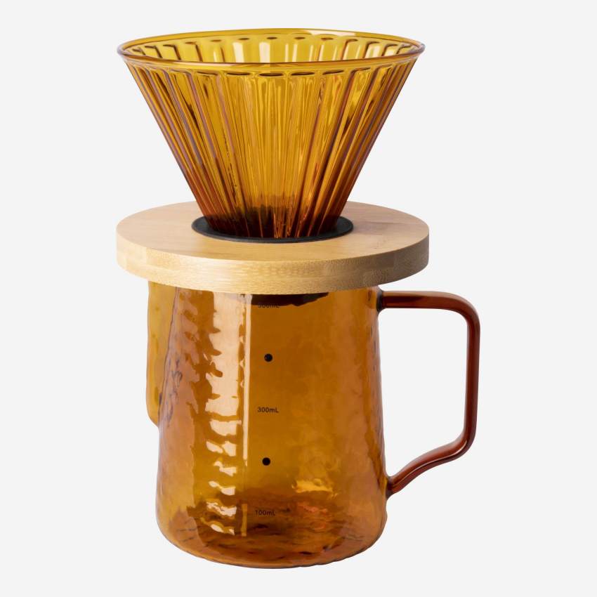 Kaffeekanne aus Glas - 550 ml - Ockerfarben