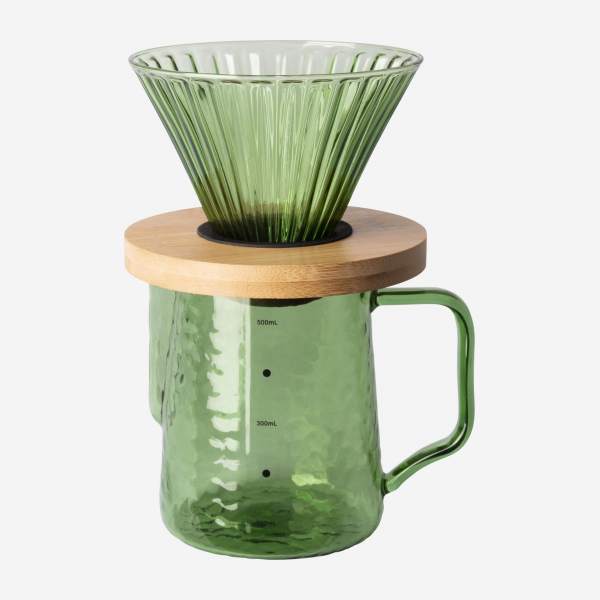 Glazen koffiezetapparaat - 550 ml - Groen