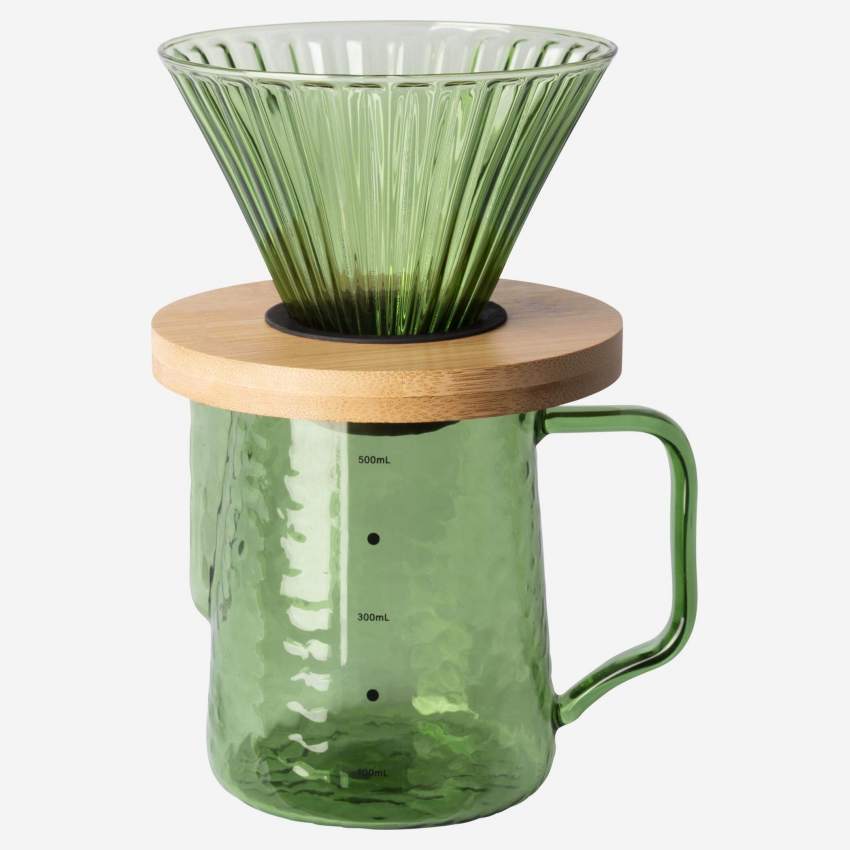 Cafetera de vidrio - 550 ml - Verde