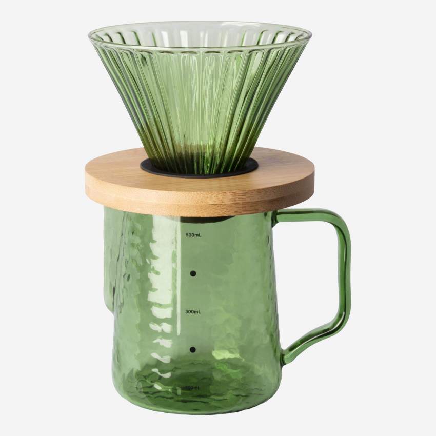 Cafetera de vidrio - 550 ml - Verde
