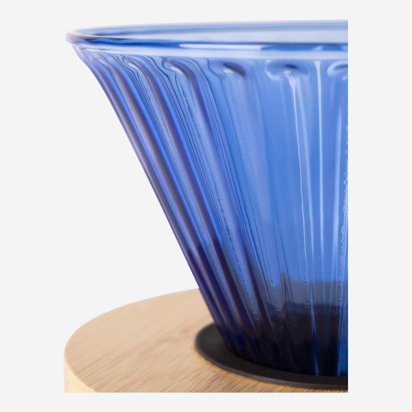 Cafeteira em vidro - 550 ml - Azul