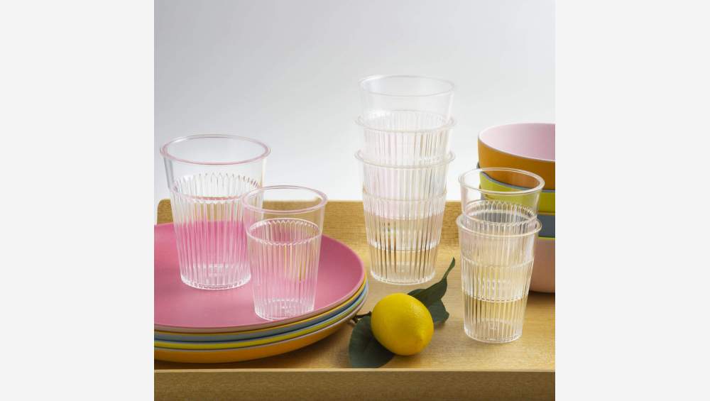 Set di 4 tazze trasparenti