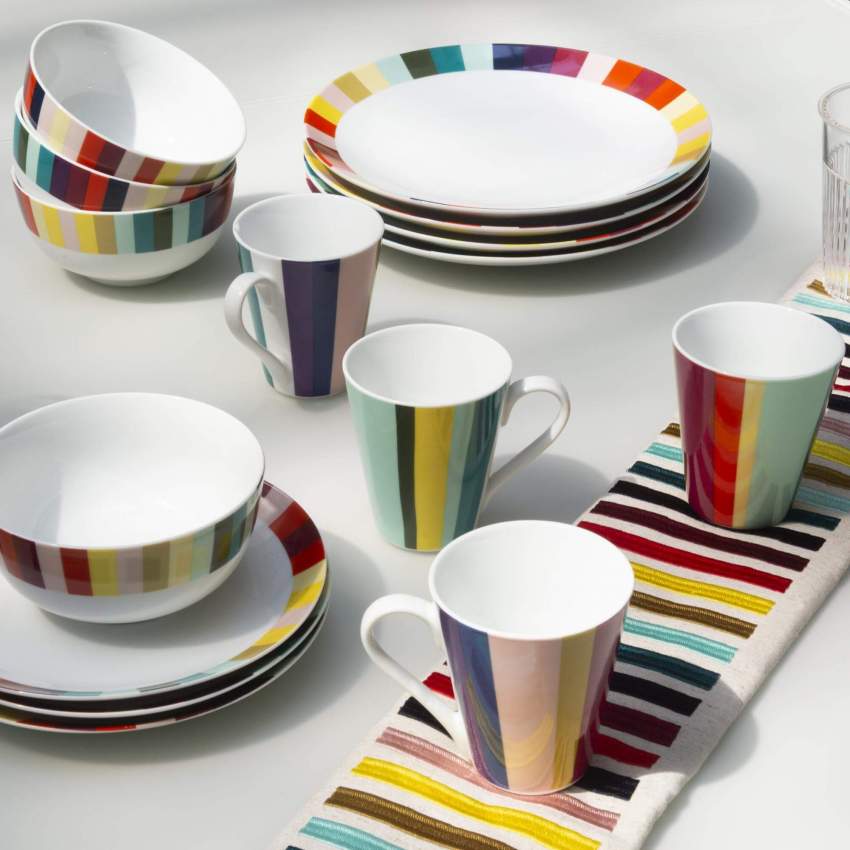 Set de 4 boles de porcelana – 16 cm – Multicolor