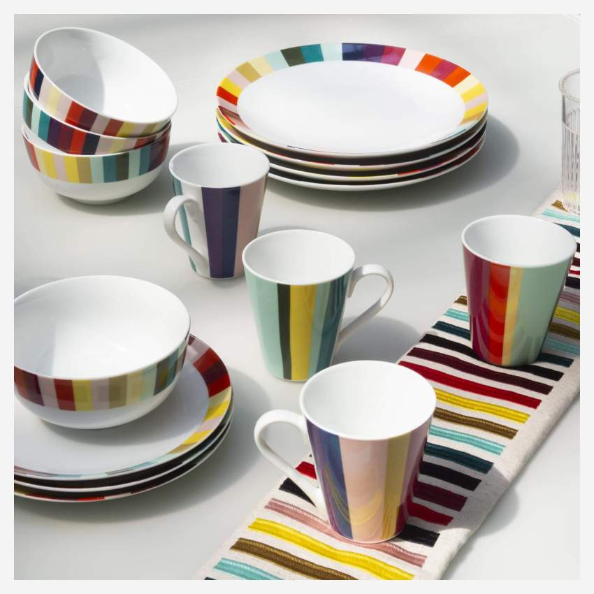 Lot de 4 bols en porcelaine – 16 cm – Multicolore