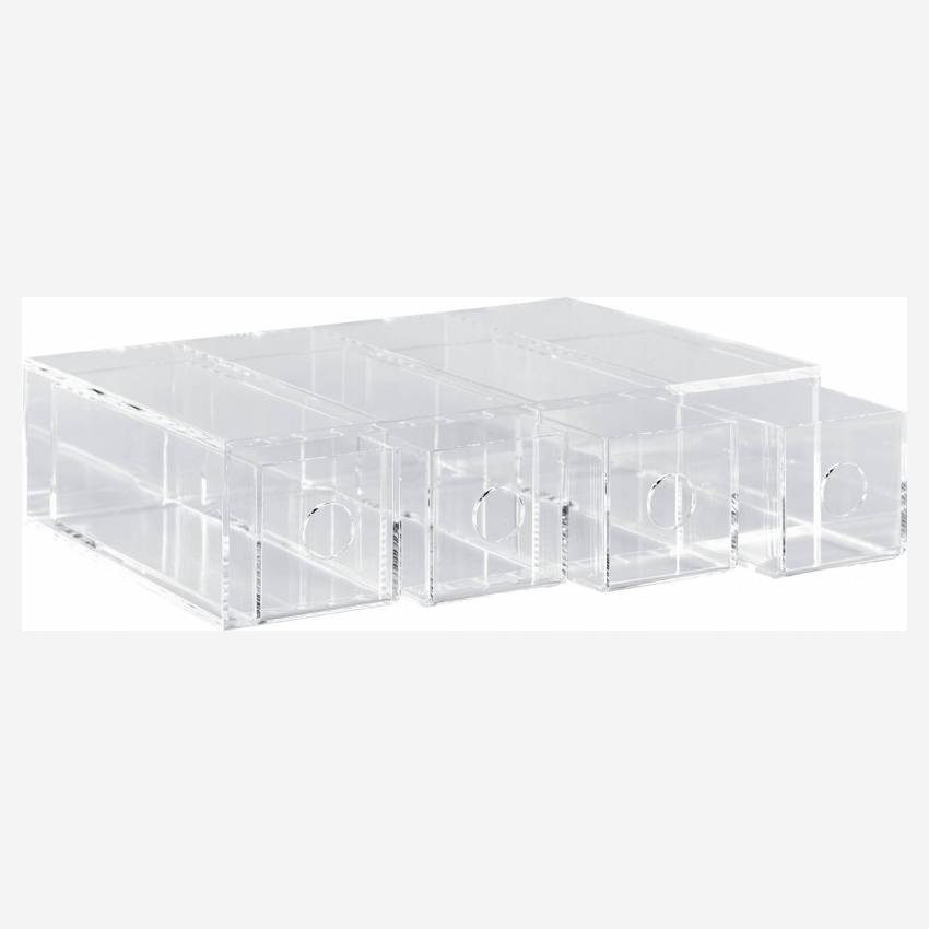 Facil - Boîte de Rangement 3 Tiroirs Acrylique - Transparent - Habitat