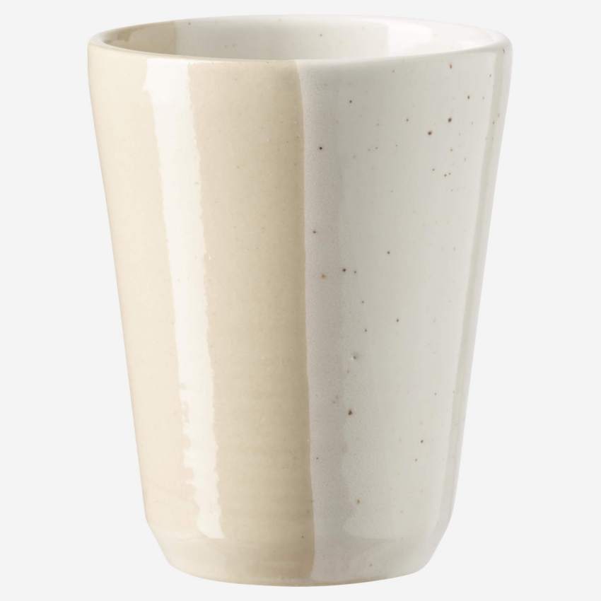 Bicchiere in arenaria - Naturale e bianco - 9 cm