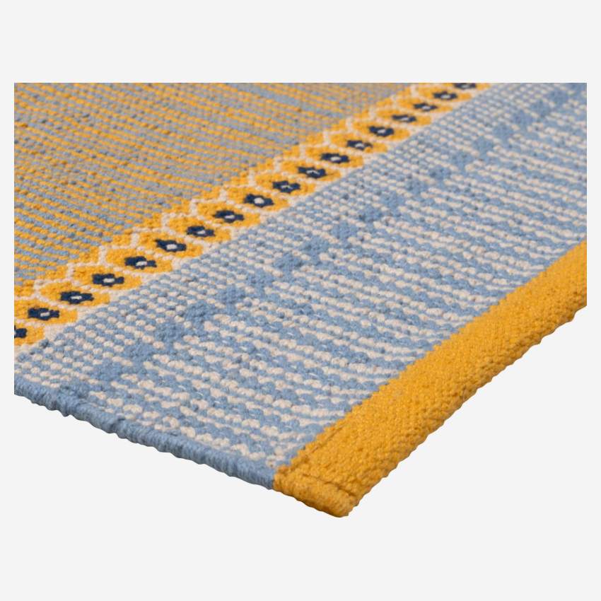 Handgewebter Teppich aus Baumwolle - 75 x 180 cm - Bunt