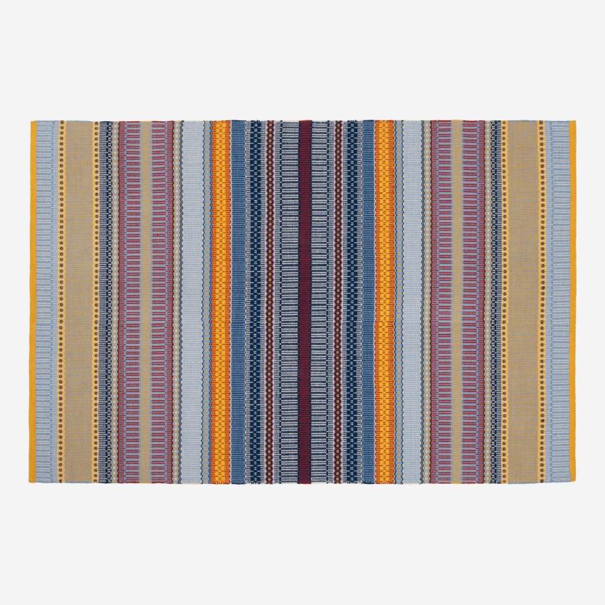 Alfombra de algodón tejida a mano - 120 x 180 cm - Multicolor