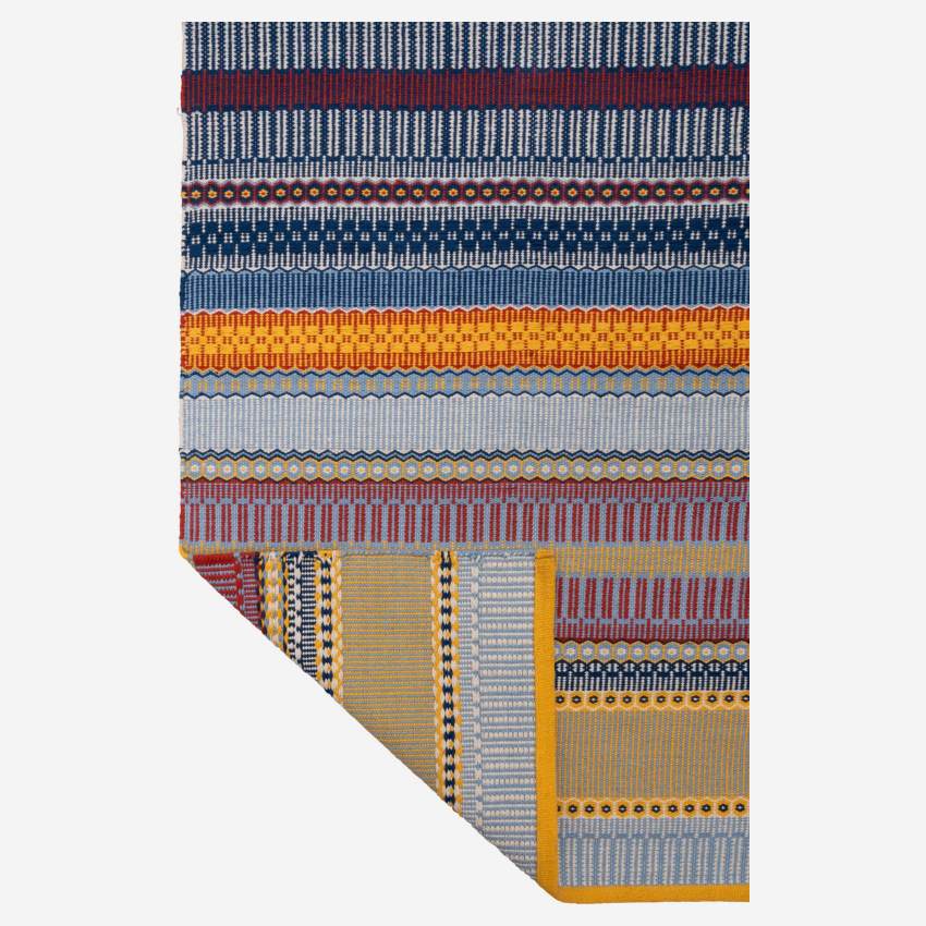 Alfombra de algodón tejida a mano - 120 x 180 cm - Multicolor