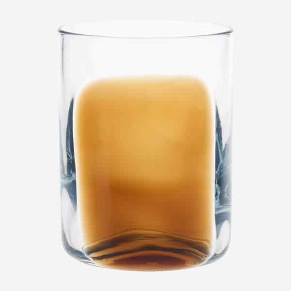 Vaso de vidrio soplado - 320 ml - Ámbar