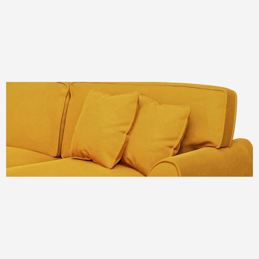 3-Sitzer-Schlafsofa aus Samt - Liegefläche 160 x 200 cm - Senfgelb