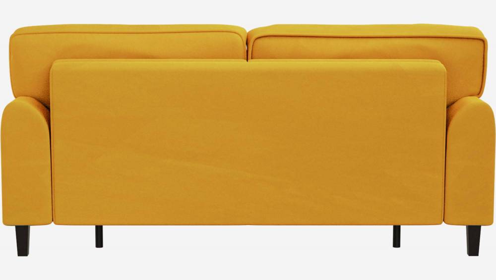 Converteerbare 3-zitsbank van fluweel - Slaapplaats 140x200 cm - Geel
