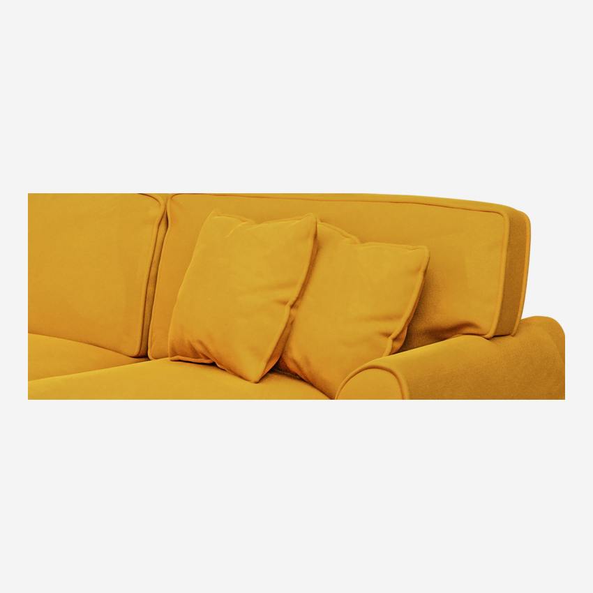 Sofá Cama 140 cm de Terciopelo - Amarillo