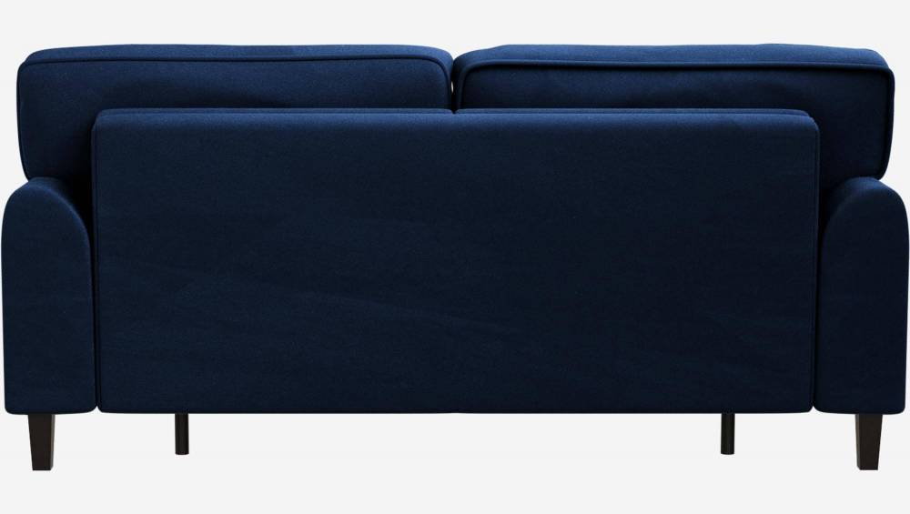 Canapé convertible 3 places en velours - Couchage 160x200 cm - Bleu