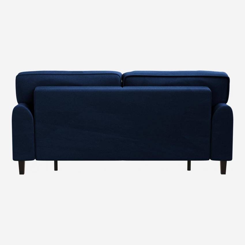 Sofá-cama de 3 lugares em veludo - Cama de 160x200 - Azul