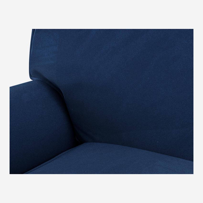 Sofá-cama de 3 lugares em veludo - Cama de 140x200 cm - Azul