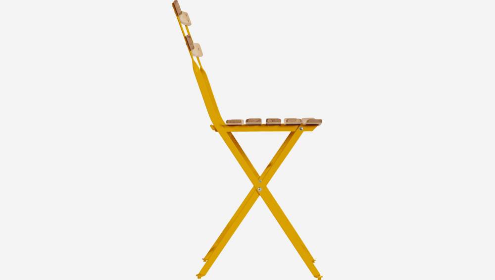 Cadeira de jardim dobrável em aço - Amarelo