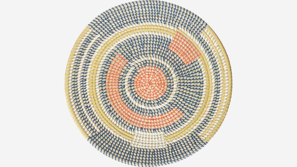 Dekoratives rundes Tablett aus Seegras - 46 cm - Muster