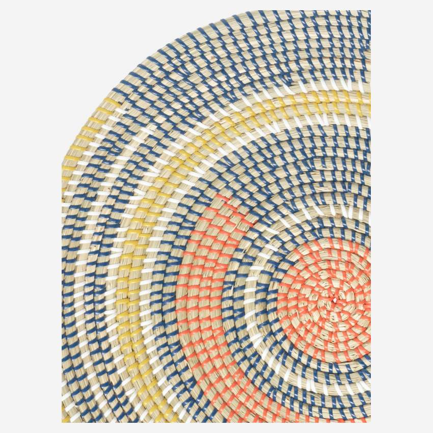 Dekoratives rundes Tablett aus Seegras - 46 cm - Muster