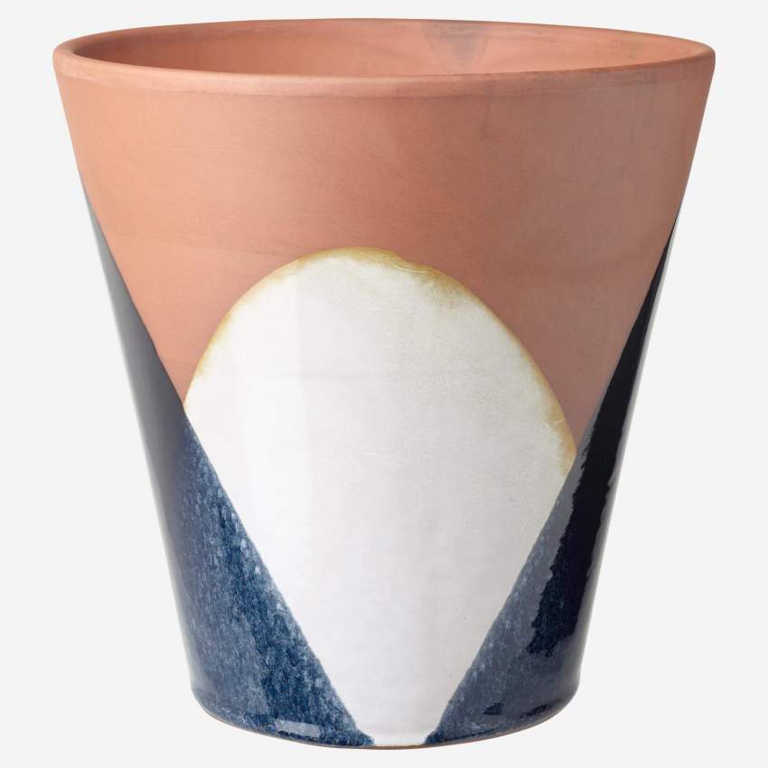 Vaso decorativo de terracota - 20,5x20cm - Multicolor