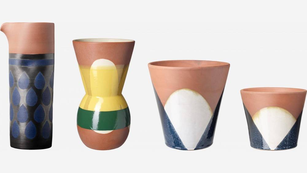 Vase aus Sandstein - Dunkelblau