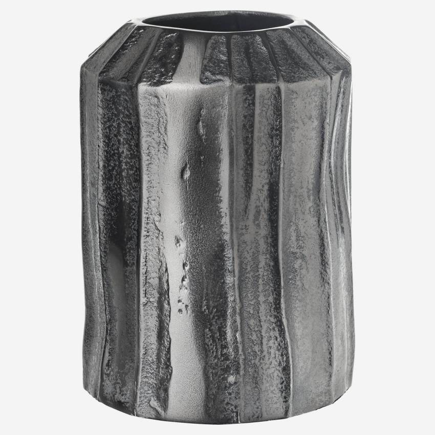 Vaas van aluminium - 12 x 16,5 cm - Antraciet