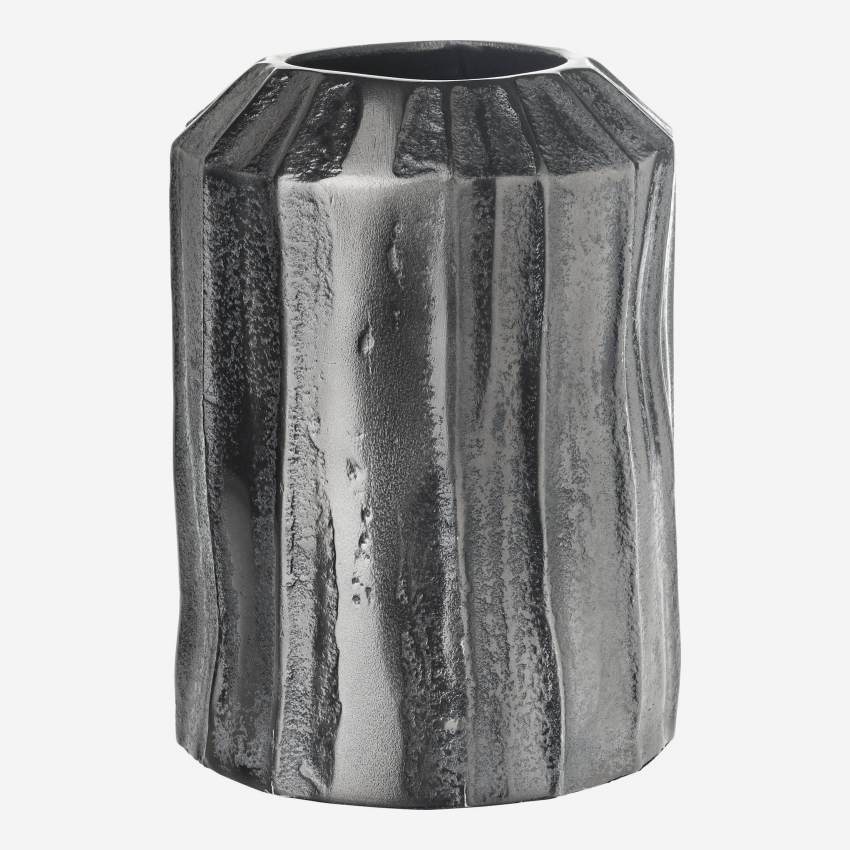 Vase aus Aluminium - 12 x 16,5 cm - Anthrazit