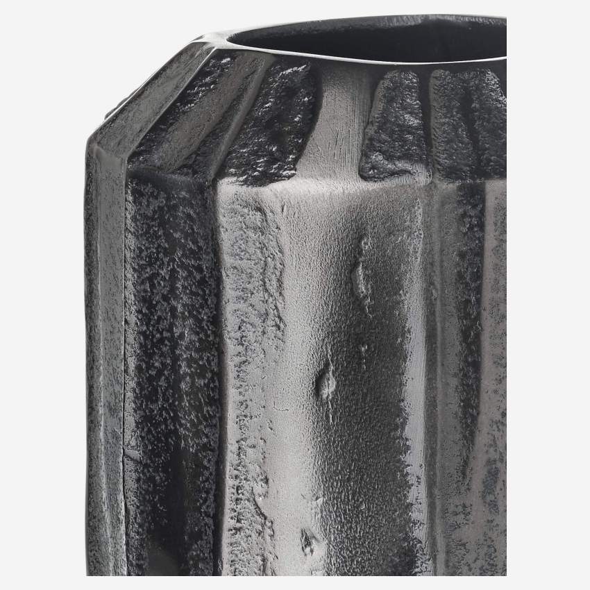 Vase aus Aluminium - 12 x 16,5 cm - Anthrazit
