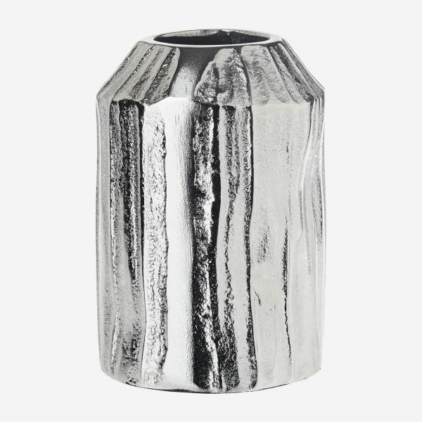 Vase en aluminium - 10 x 14,5 cm - Argent