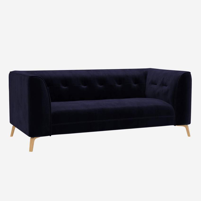2-Sitzer-Sofa mit Samtbezug - Tintenblau 