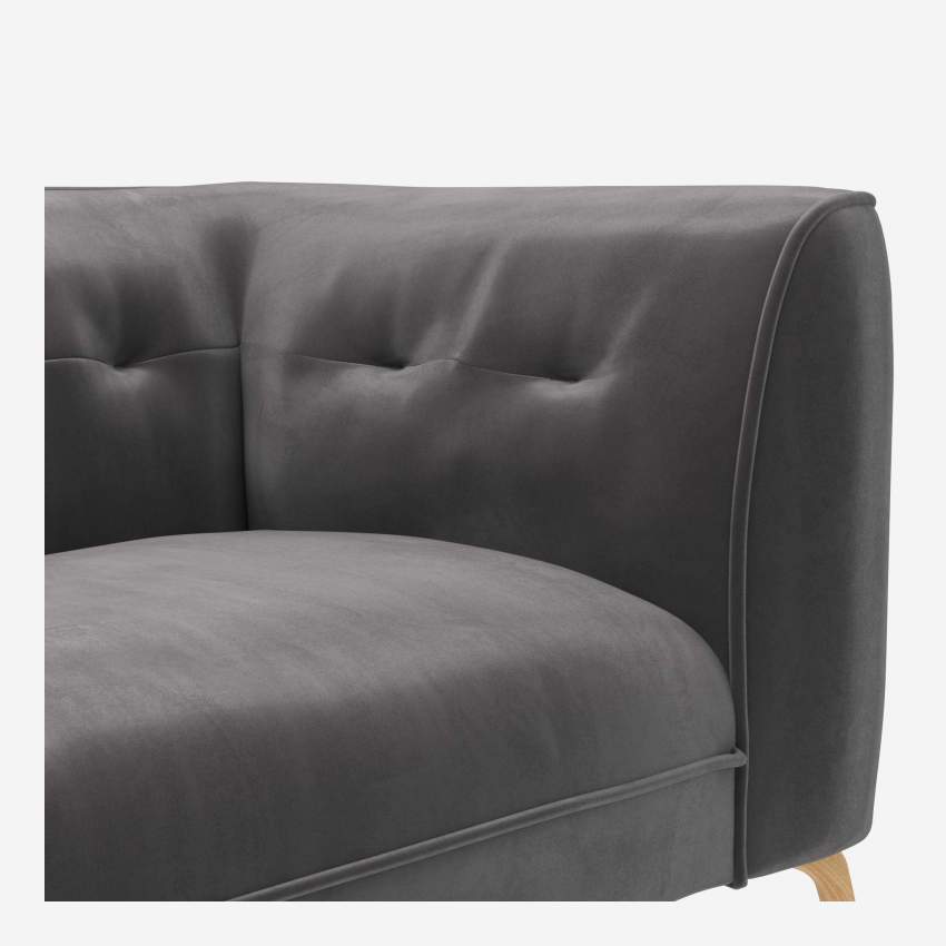 3-Sitzer-Sofa mit Samtbezug - Schiefergrau 