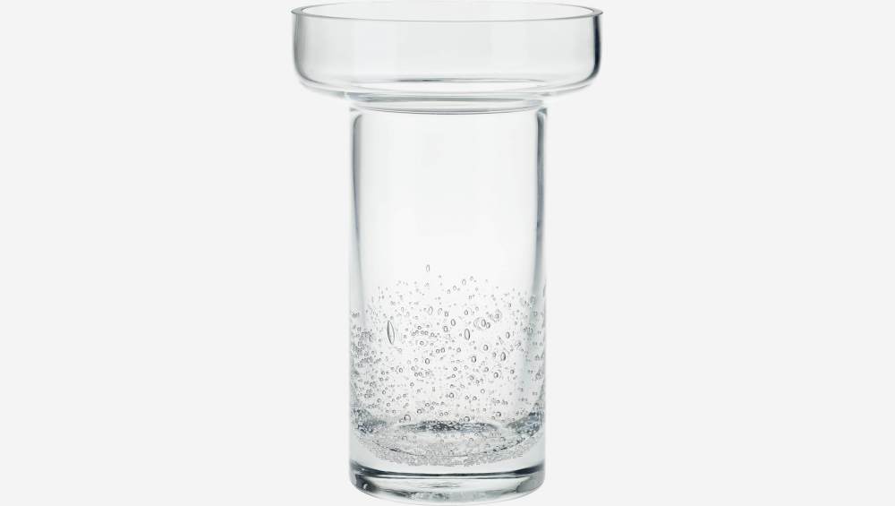 Vaas met bellen van geblazen glas - 15 x 23 cm - Transparant