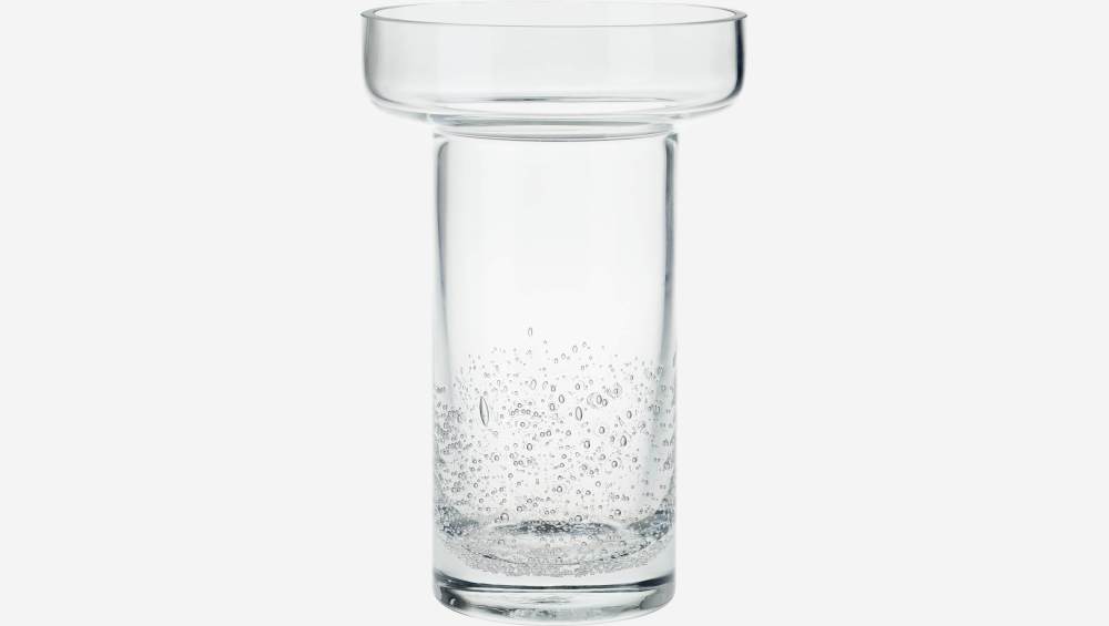 Vase mit Kugeln aus mundgeblasenem Glas - 15 x 23 cm - Transparent