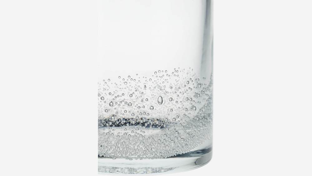 Jarra com bolinhas em vidro soprado - 18 x 20 cm - Transparente