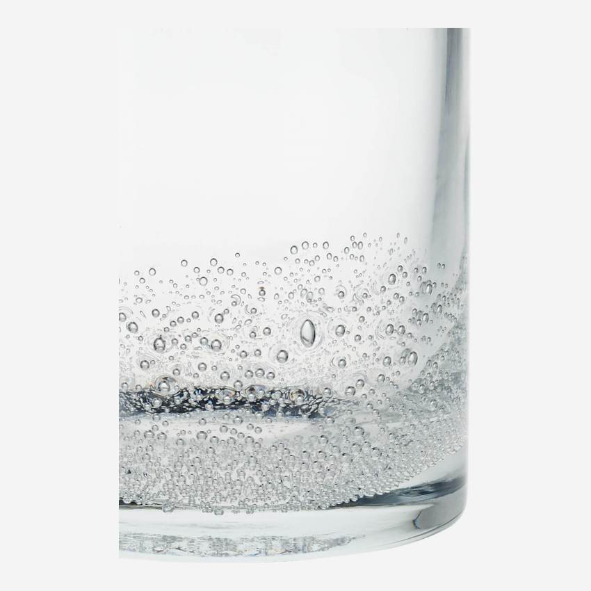 Vaas met bellen van geblazen glas - 18 x 20 cm - Transparant