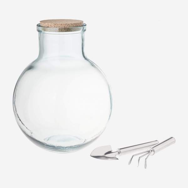 Kit terrarium en verre recyclé - 8L - Transparent