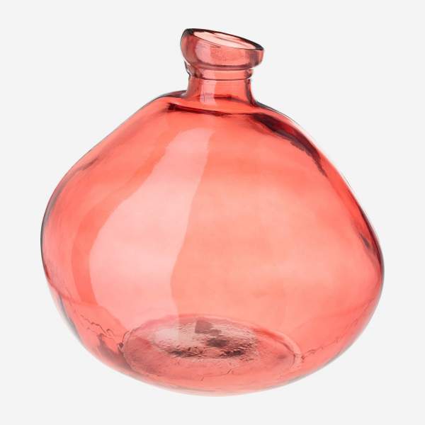 Vase en verre recyclé - 33 x 33 cm - Rose