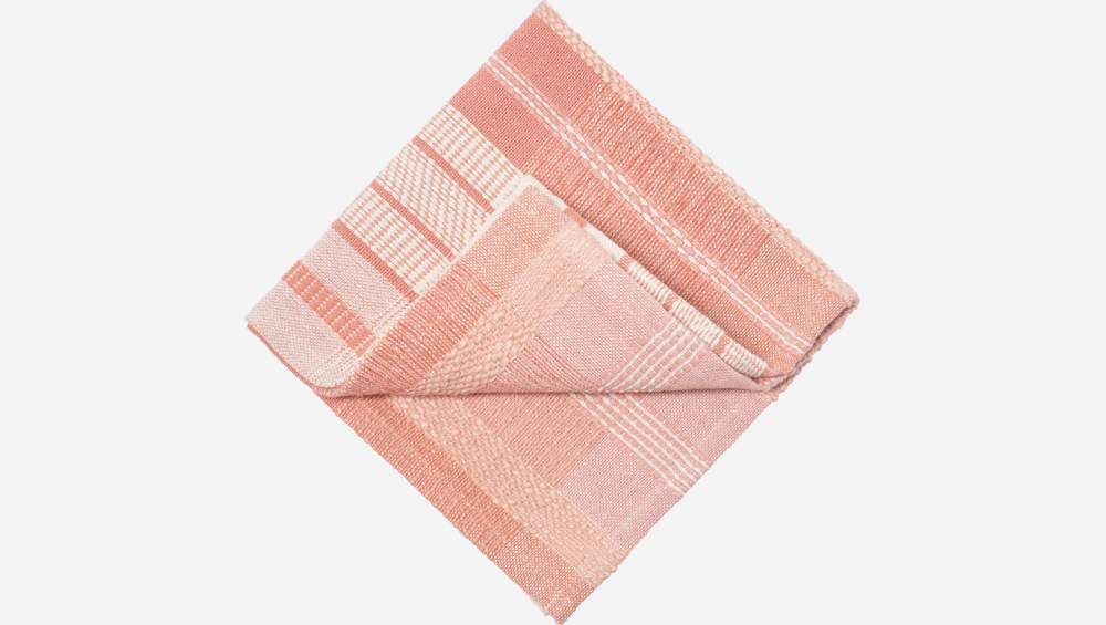 Lot de 4 serviettes en coton - 40 x 40 cm - Rose